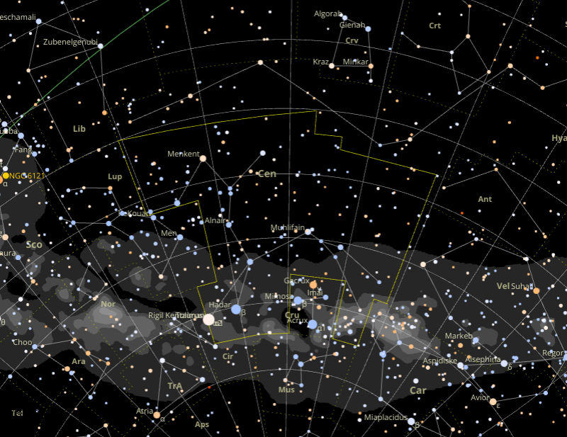 Mapa estelar para IC2944
